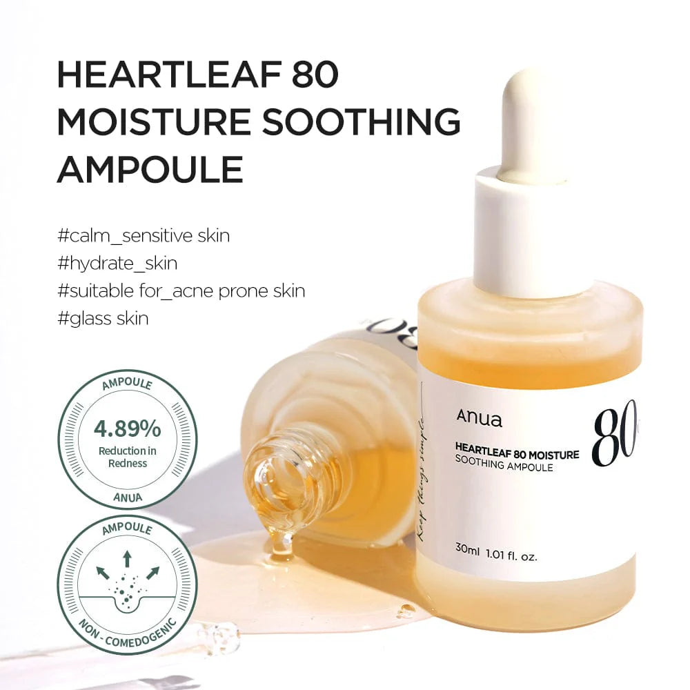 ANUA : Heartleaf 80% Moisture Soothing Ampoule