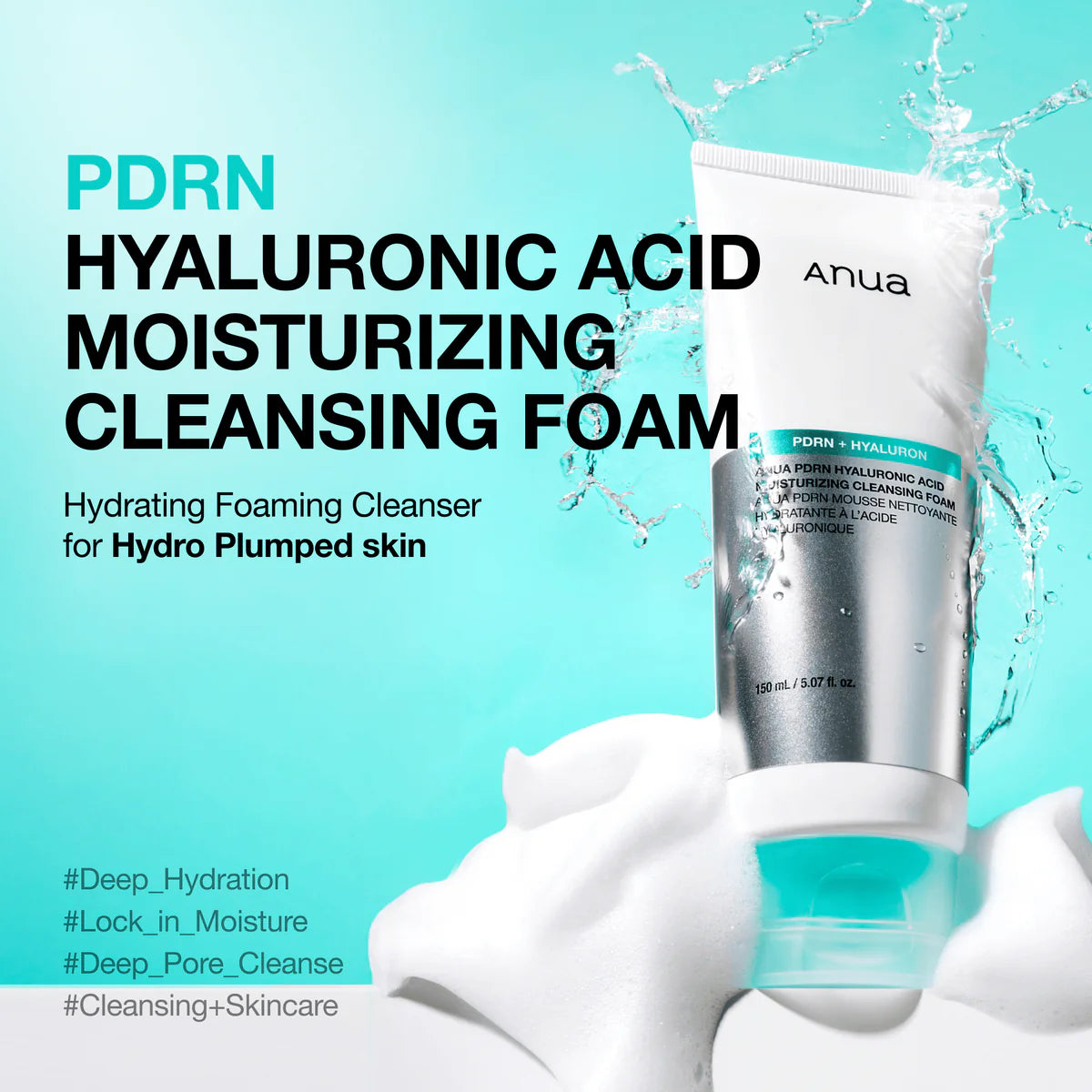 ANUA : PDRN Hyaluronic Acid Moisturizing Cleansing Foam 150ml