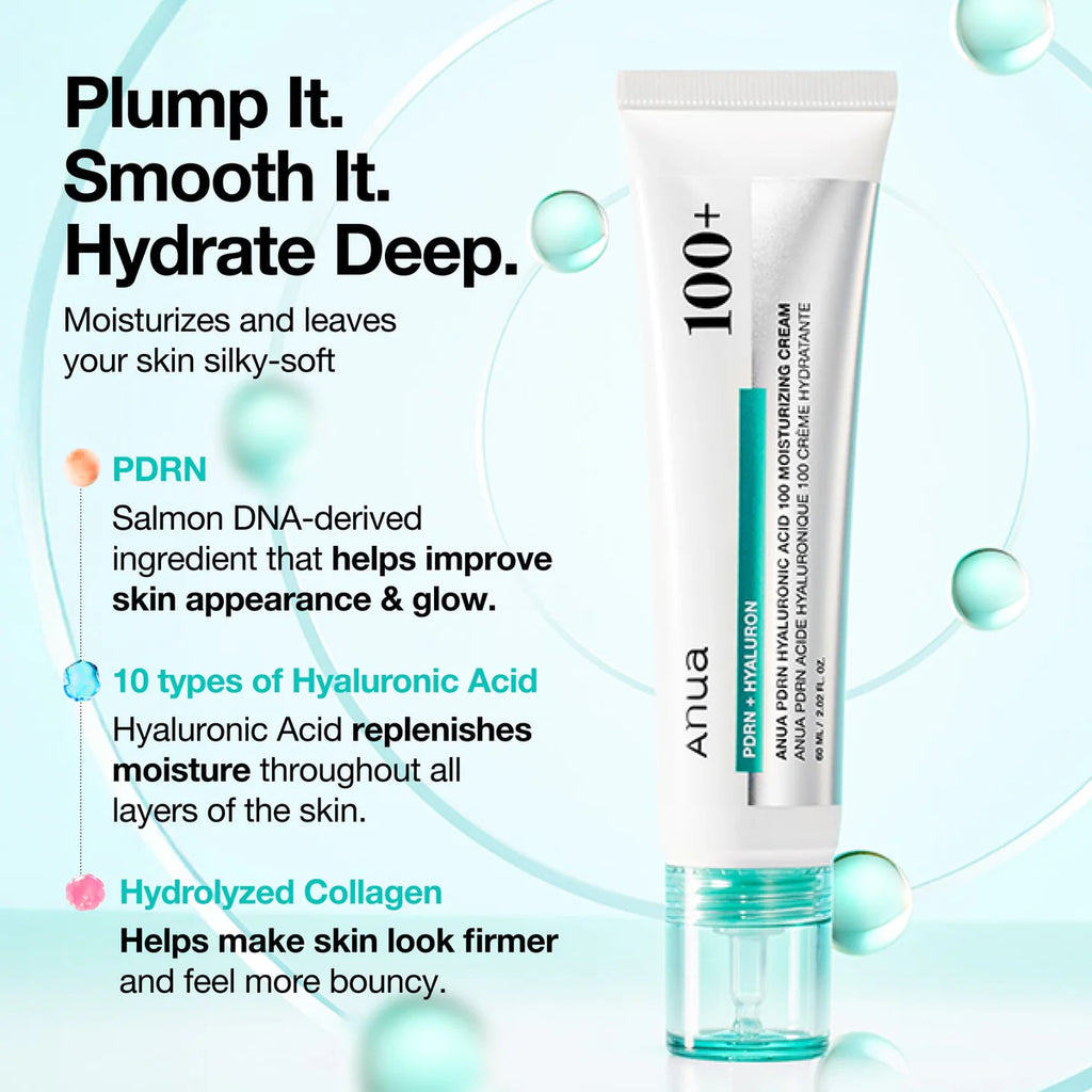 ANUA : PDRN Hyaluronic Acid 100 Moisturizing Cream 60ml