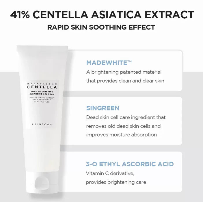 SKIN1004 Madagascar Centella Tone Brightening Cleansing Gel Foam 125ml